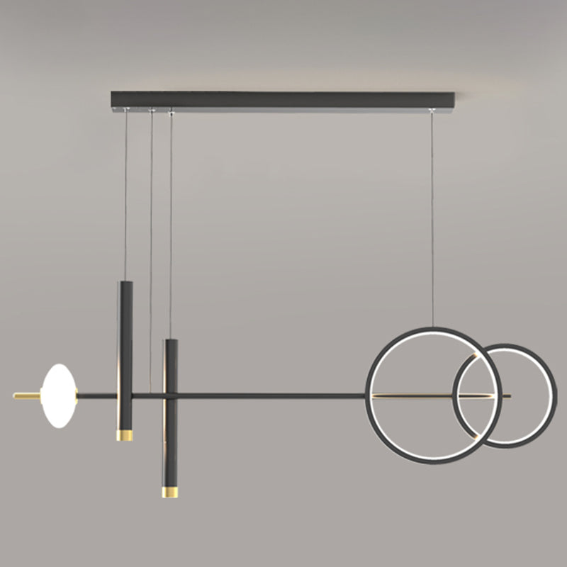 Modern Cylinders Island Chandelier Lights Metal Island Pendant