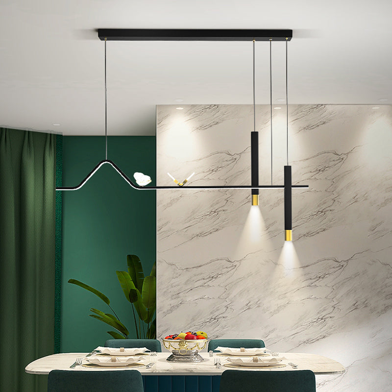 Modern Cylinders Island Chandelier Lights Metal Island Pendant