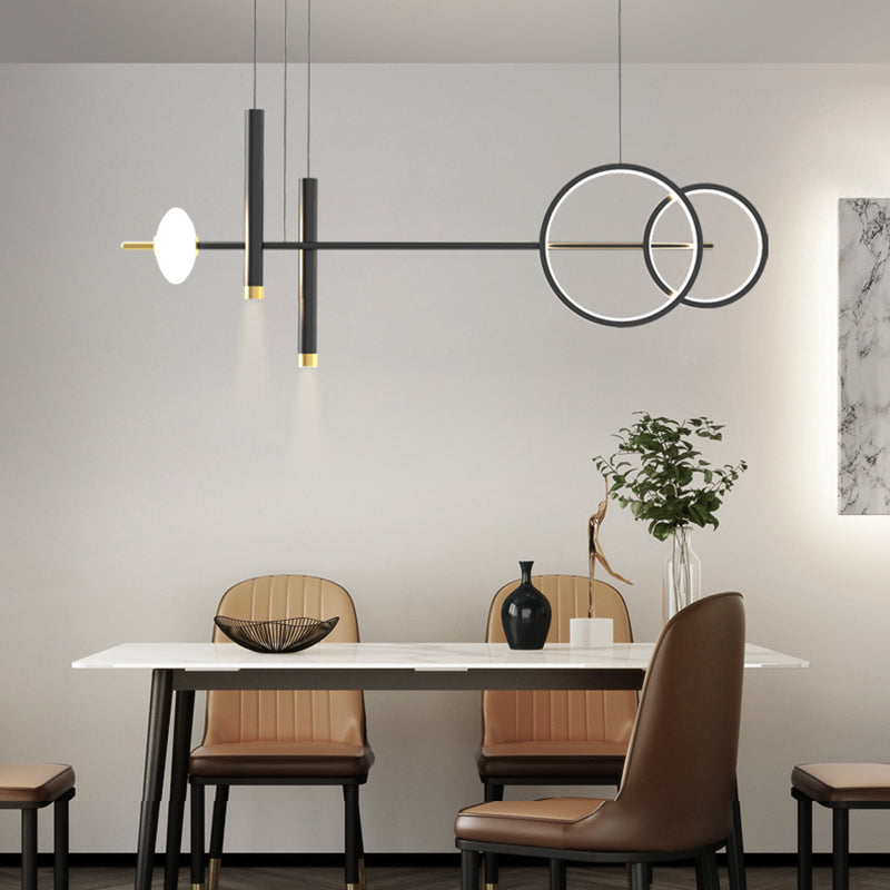 Modern Cylinders Island Chandelier Lights Metal Island Pendant