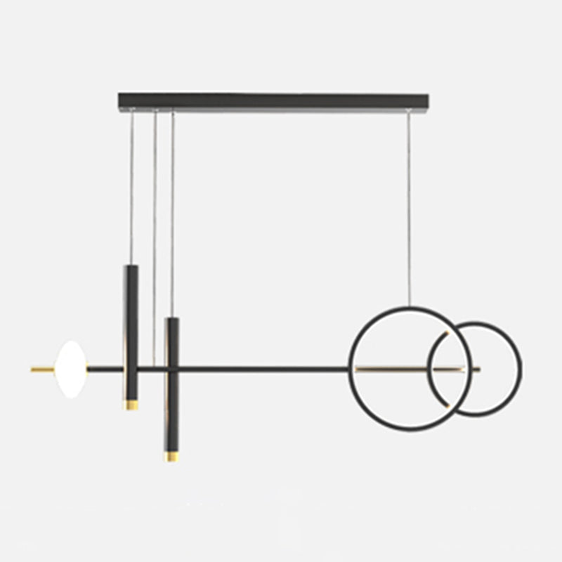 Modern Cylinders Island Chandelier Lights Metal Island Pendant