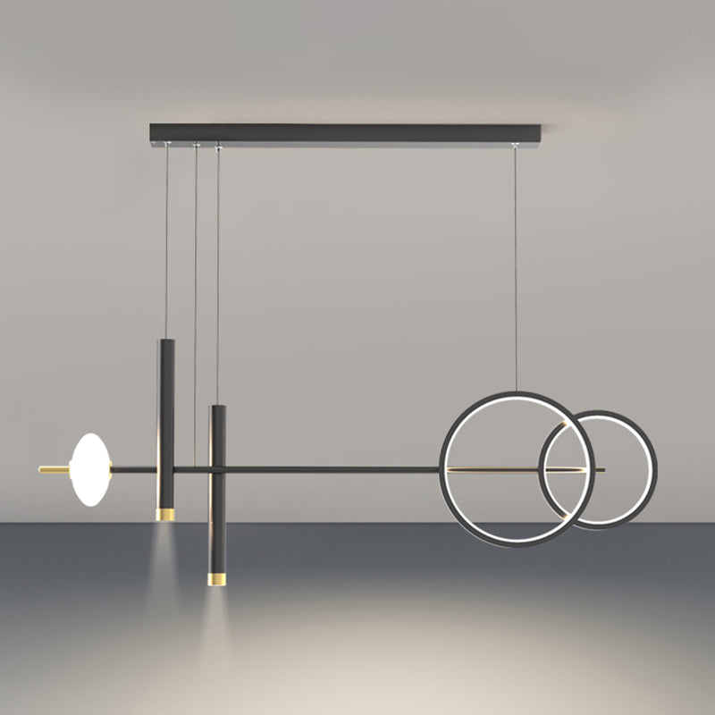 Modern Cylinders Island Chandelier Lights Metal Island Pendant