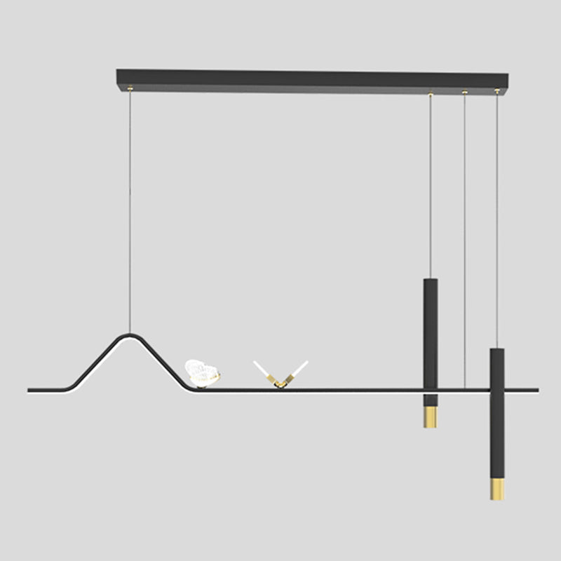 Modern Cylinders Island Chandelier Lights Metal Island Pendant