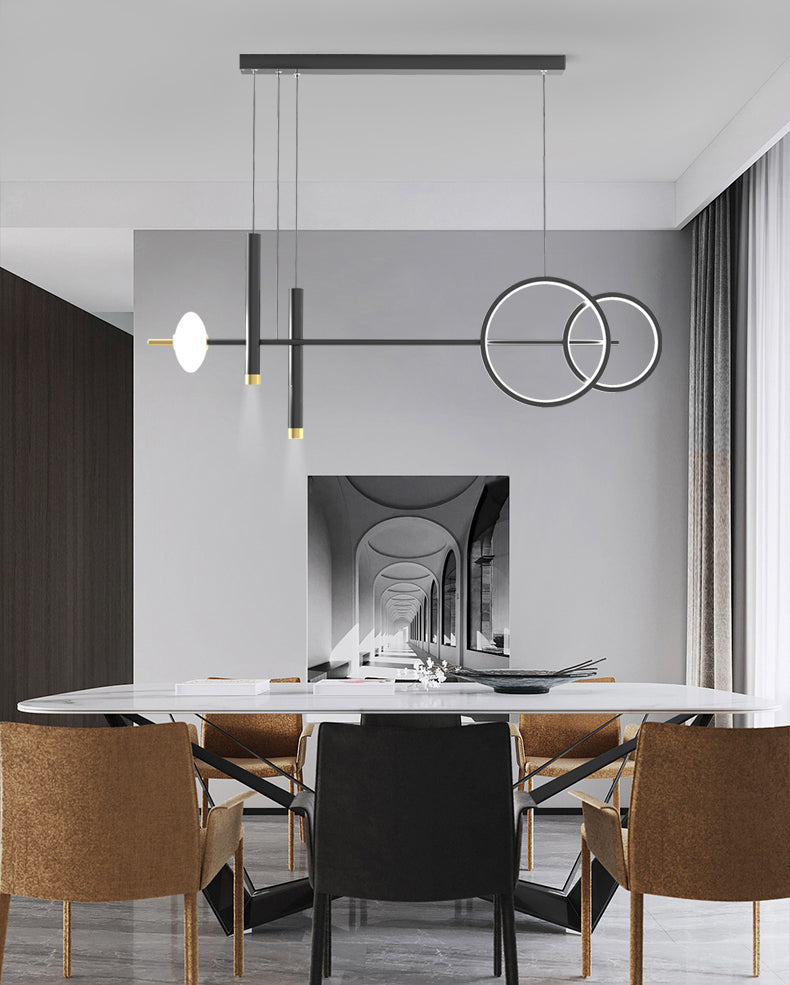 Modern Cylinders Island Chandelier Lights Metal Island Pendant