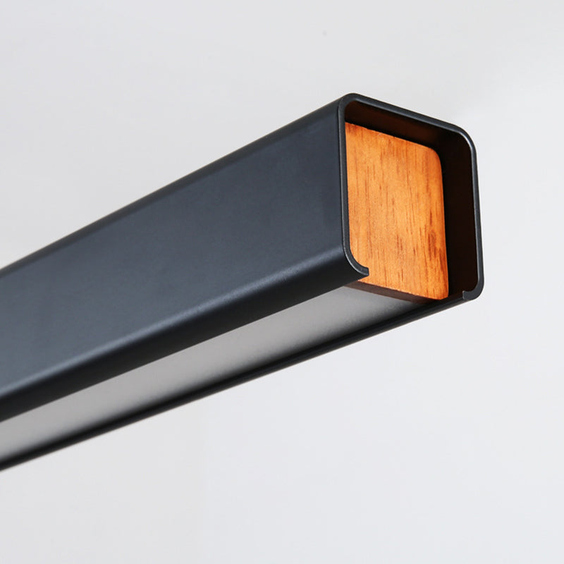 Nordic Minimalism LED Island Light Aluminum Long Strip Dining Room Lighting Fixture with 59" Adjustable Suspension Wire