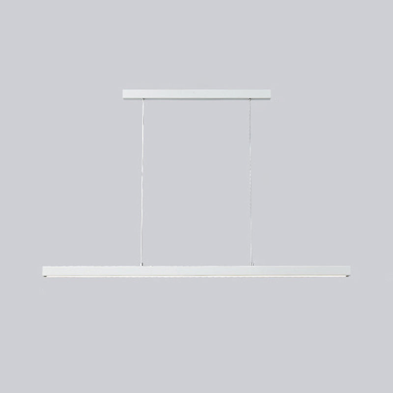 Nordic Minimalism LED Island Light Aluminum Long Strip Dining Room Lighting Fixture with 59" Adjustable Suspension Wire