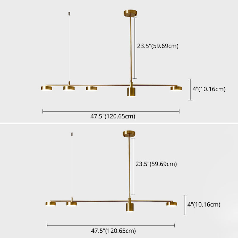 Mid-Century Linear Island Light Fixtures Metal Island Lamps