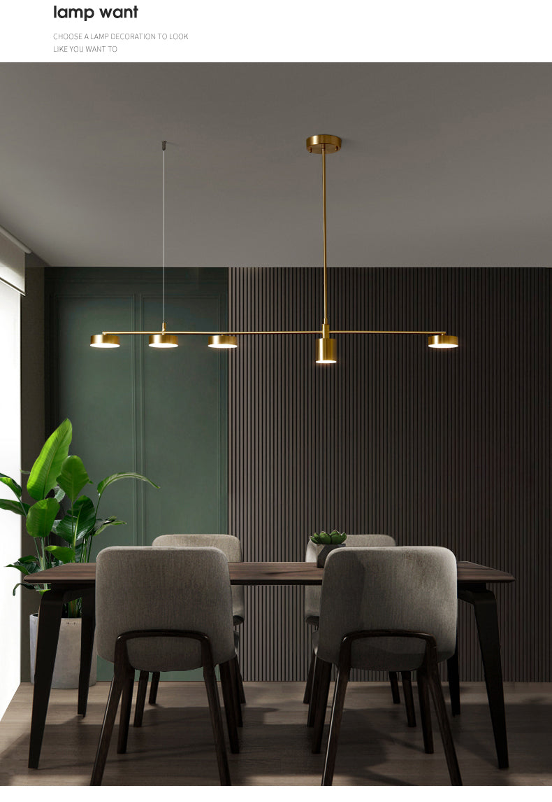 Mid-Century Linear Island Light Fixtures Metal Island Lamps