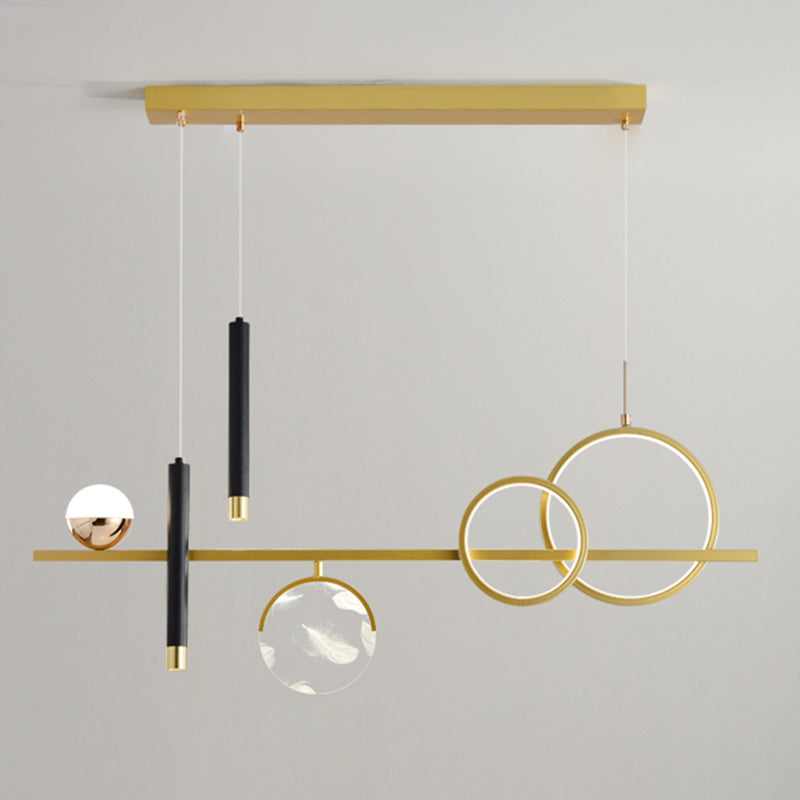 Modern Straight Bars Island Chandelier Lights Metal Island Lighting