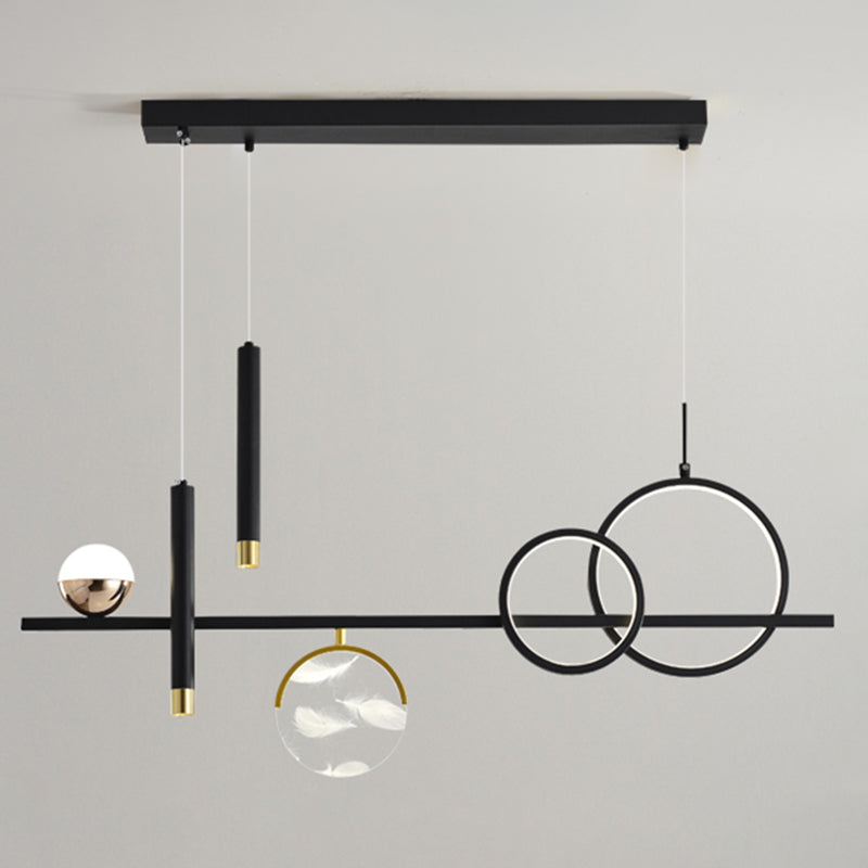 Modern Straight Bars Island Chandelier Lights Metal Island Lighting