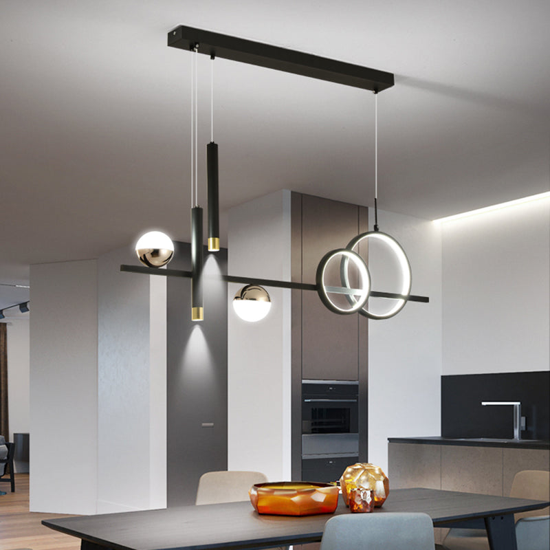 Modern Straight Bars Island Chandelier Lights Metal Island Lighting