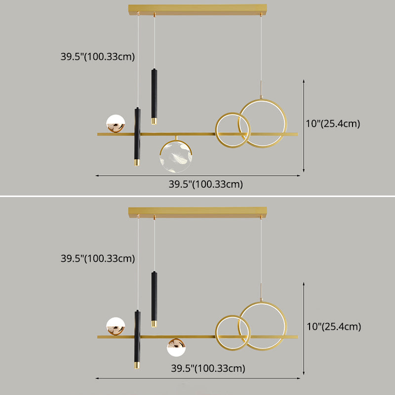 Modern Straight Bars Island Chandelier Lights Metal Island Lighting