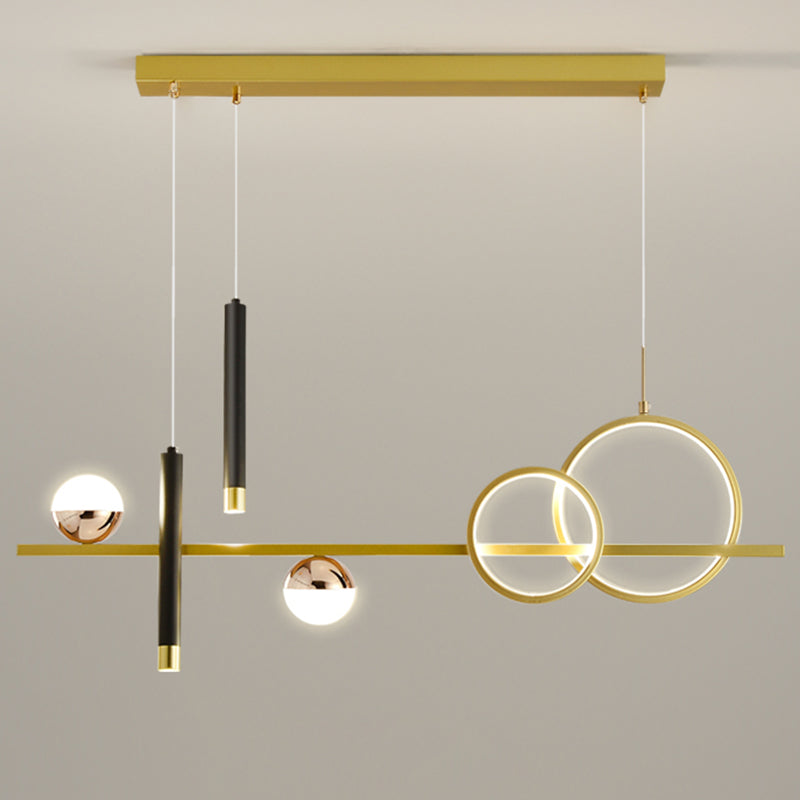 Modern Straight Bars Island Chandelier Lights Metal Island Lighting