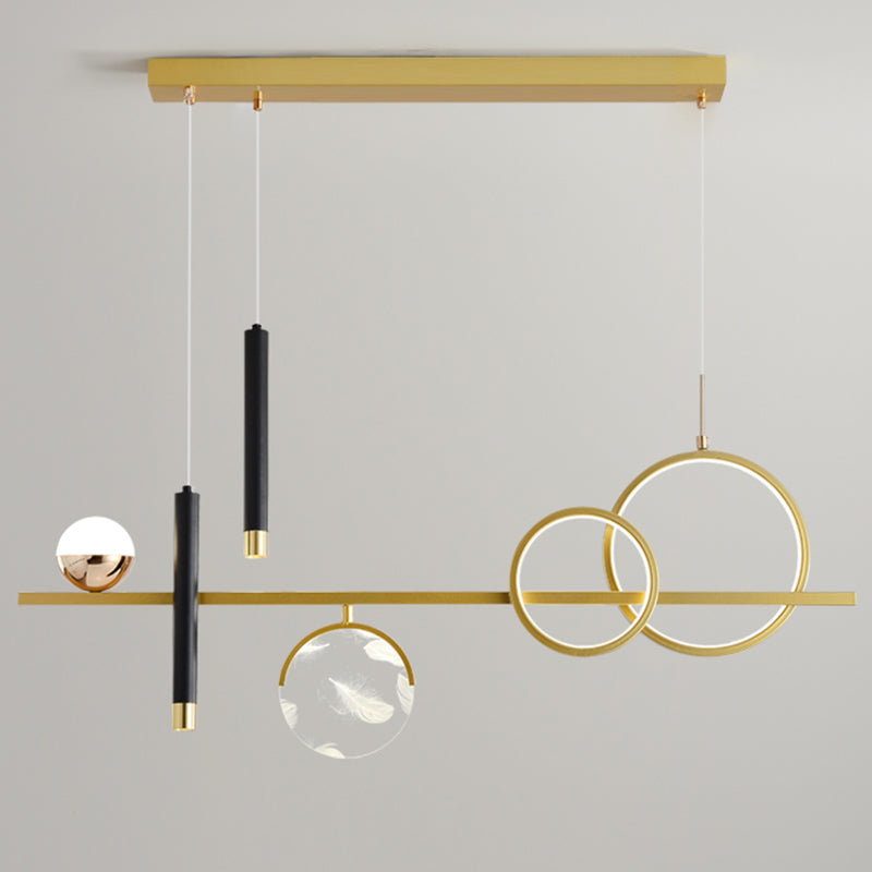 Modern Straight Bars Island Chandelier Lights Metal Island Lighting