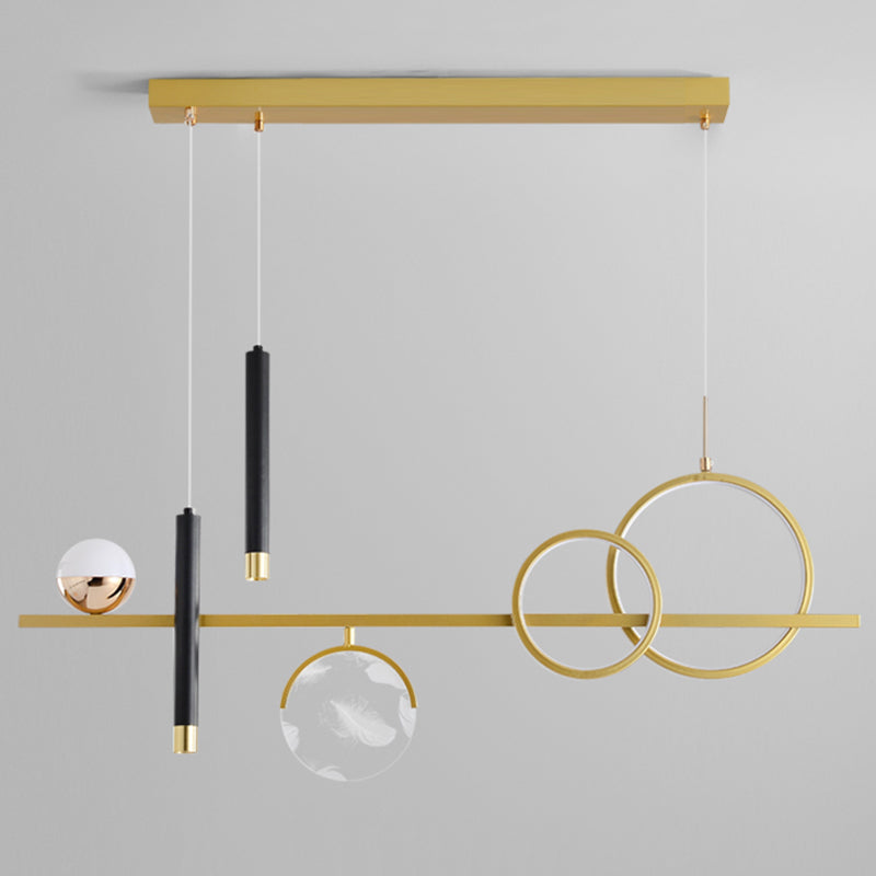 Modern Straight Bars Island Chandelier Lights Metal Island Lighting