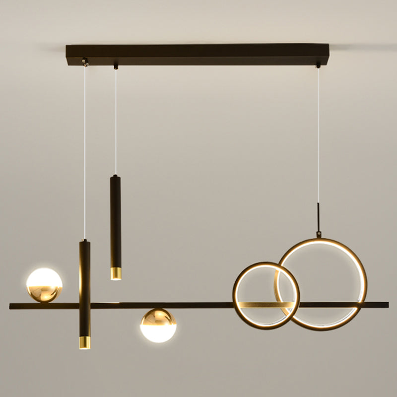 Modern Straight Bars Island Chandelier Lights Metal Island Lighting