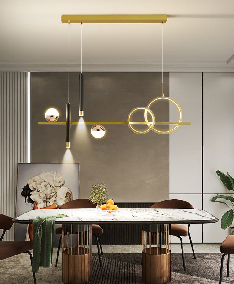 Modern Straight Bars Island Chandelier Lights Metal Island Lighting