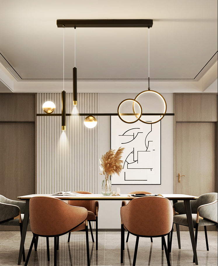 Modern Straight Bars Island Chandelier Lights Metal Island Lighting