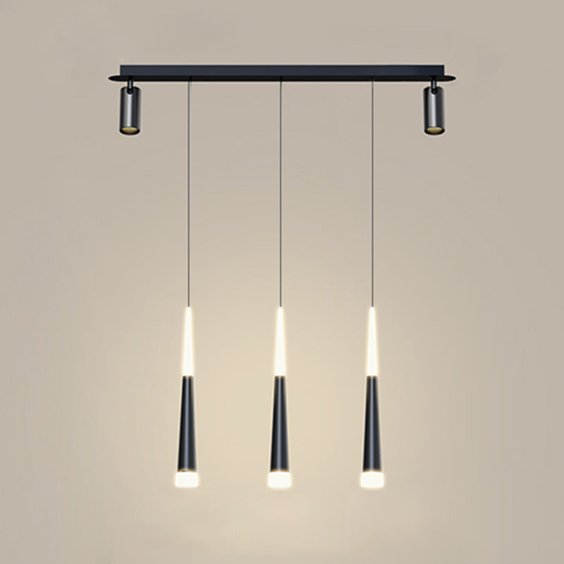 Torch-shaped LED Island Light with 360° Adjustable Spotlight Design Dining Room Lighting Fixture