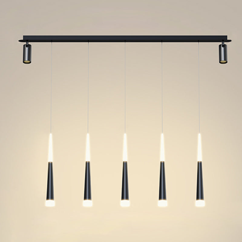 Torch-shaped LED Island Light with 360° Adjustable Spotlight Design Dining Room Lighting Fixture