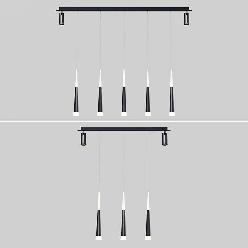 Torch-shaped LED Island Light with 360° Adjustable Spotlight Design Dining Room Lighting Fixture