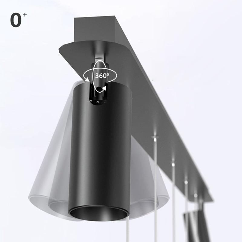 Torch-shaped LED Island Light with 360° Adjustable Spotlight Design Dining Room Lighting Fixture
