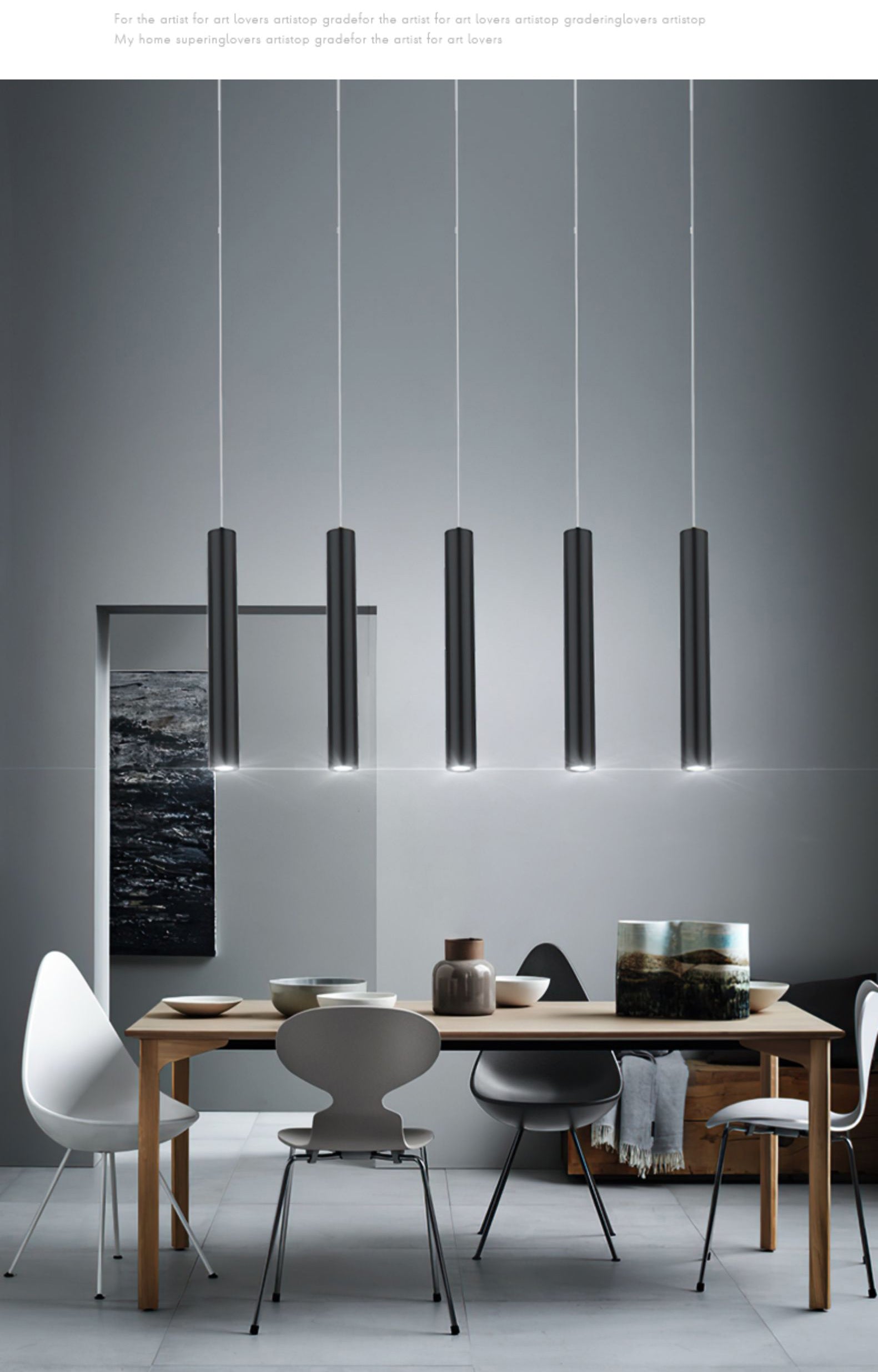 Torch-shaped LED Island Light with 360° Adjustable Spotlight Design Dining Room Lighting Fixture