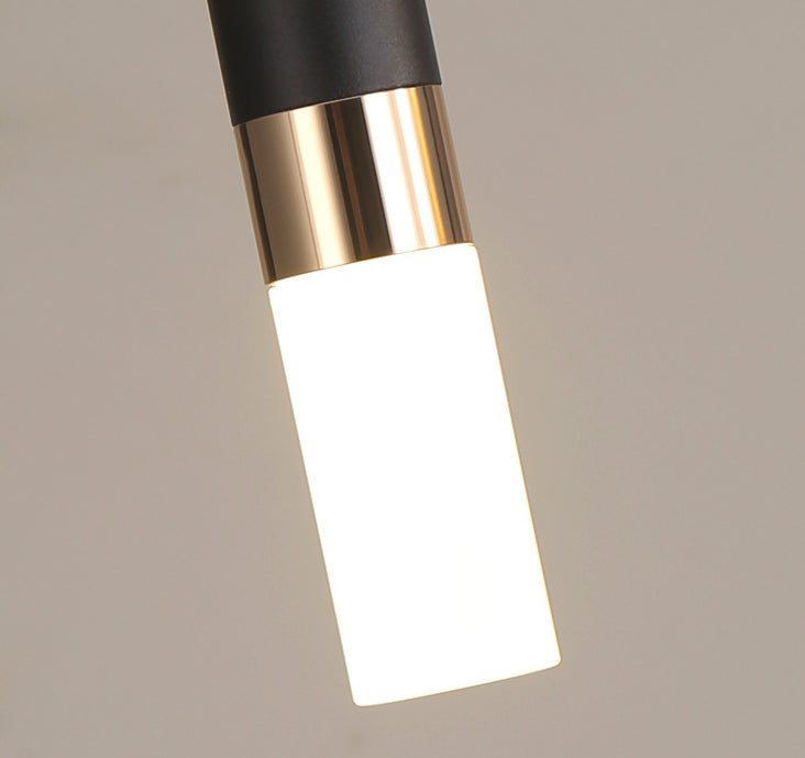 3-Lights Cylindrical LED Island Light Double Spotlight Design Modern Style Simplicity Lighting Pendant in Black