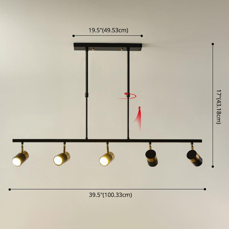 Modern Cylinders Island Chandelier Lights Metal Island Pendant