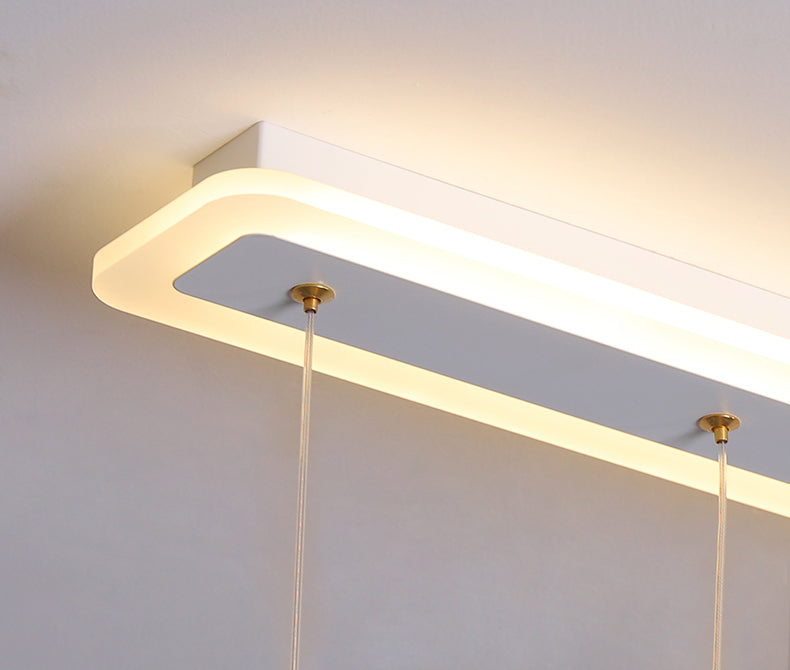 White Simplicity Long Strip LED Island Light Orb Mini Pendant Light + Spotlight Design Dining Room Creative Lighting Fixture