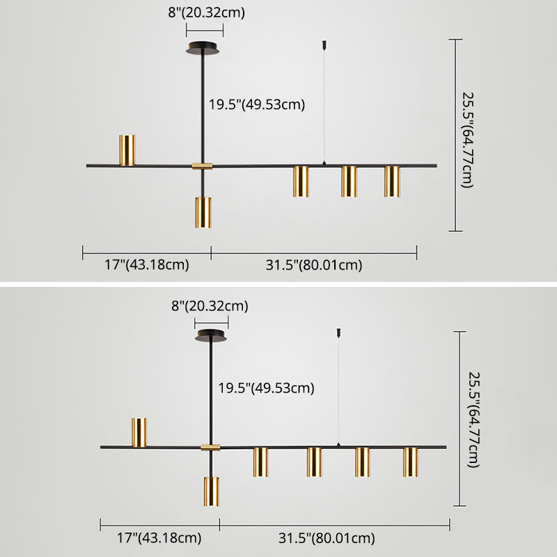 Cilindri della metà del secolo Luci lampadari dell'isola illuminazione isola metallica