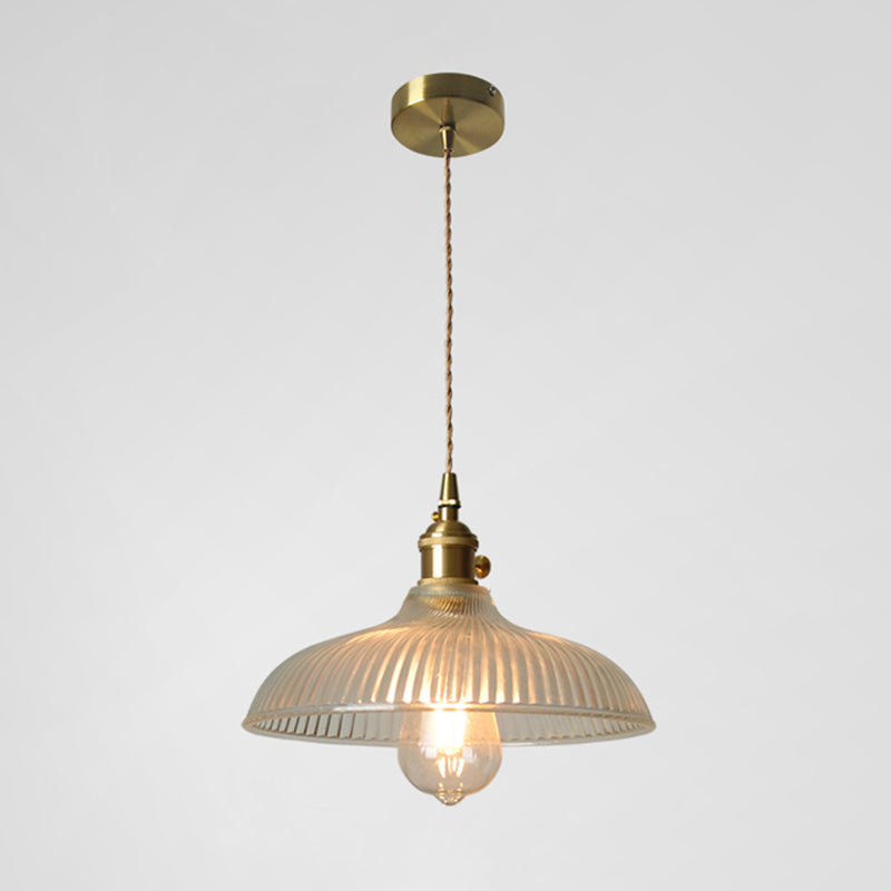 Retro Industrial 1 Light Pendant Prismatic Glass Dome Pendant Lighting for Living Room