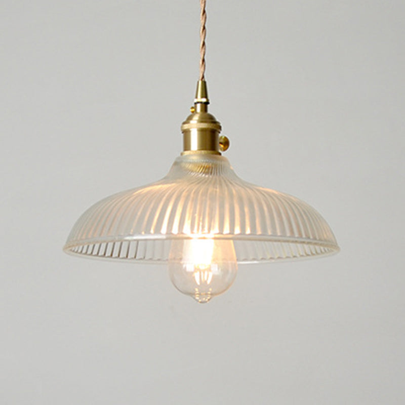 Retro Industrial 1 Light Pendant Prismatic Glass Dome Pendant Lighting for Living Room