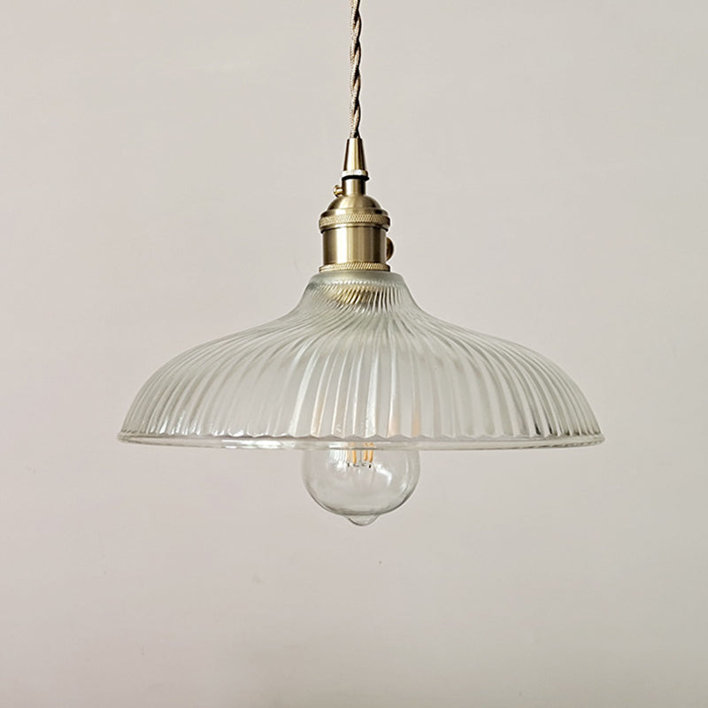 Retro Industrial 1 Light Pendant Prismatic Glass Dome Pendant Lighting for Living Room
