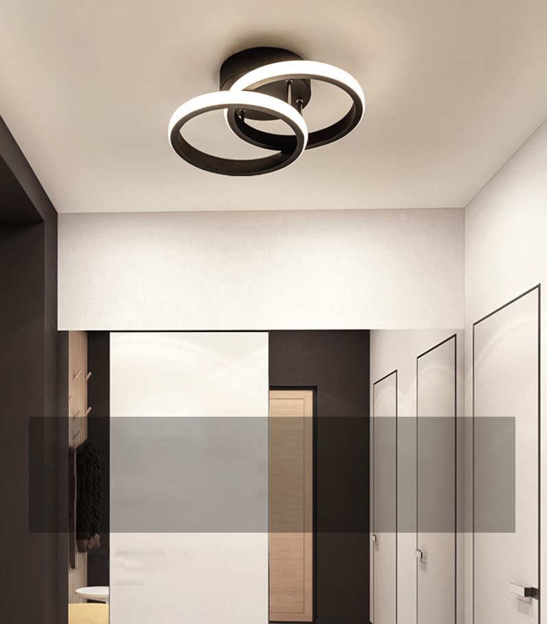 Geometric Semi Mount Lighting Simple Style Metal LED Aisle Semi Flush Light Fixture