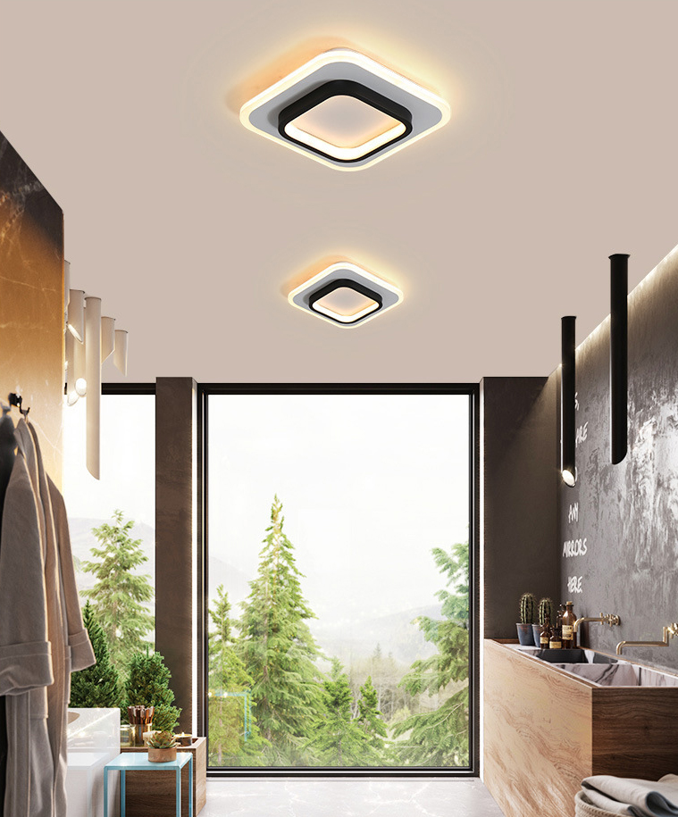 Geometrische gangpad inbouwlamp Acryl LED moderne inbouwplafondlamp in zwart-wit