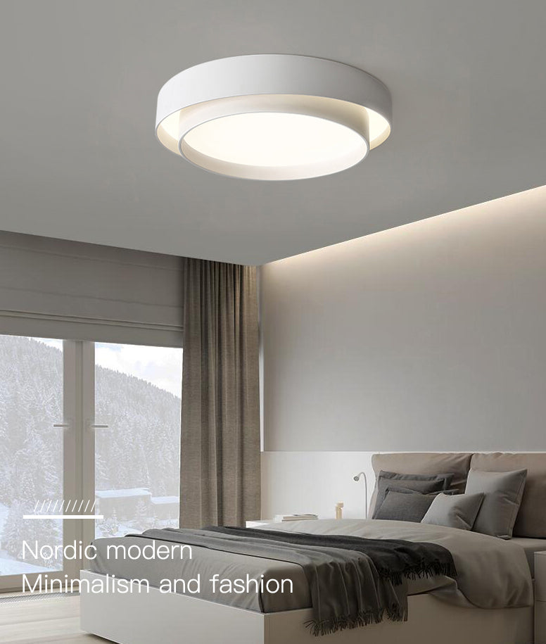 Lámpara de techo empotrada redonda, lámpara de techo empotrada de metal LED de estilo moderno