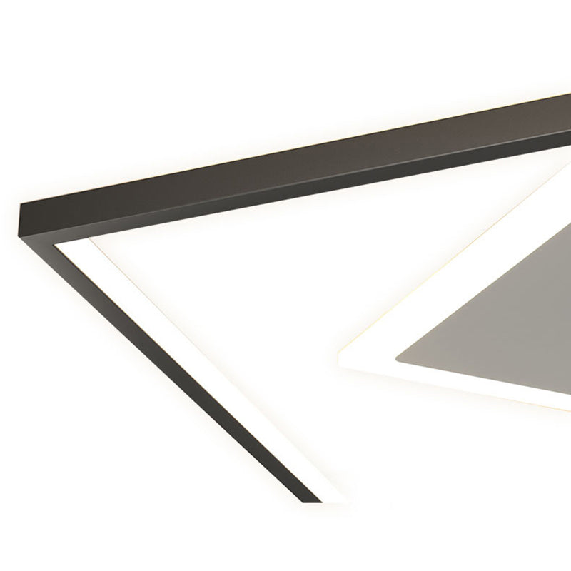 Acrylic Squares Flush Mount Light Minimalist Style LED Flush Mount Ceiling Light in Black-White