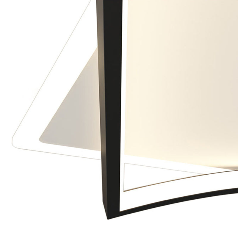Acrylic Square Ceiling Mounted Fixture Modern Style Black-White LED Ceiling Flush Mount Light