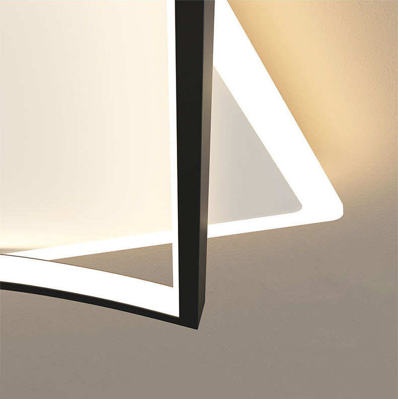 Acrylic Square Ceiling Mounted Fixture Modern Style Black-White LED Ceiling Flush Mount Light