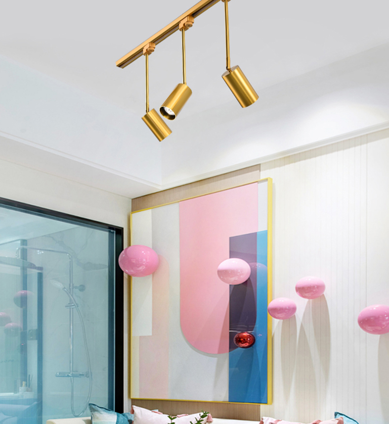 Moderne railverlichtingsideeën Minimalistische stijl in gouden woonkamer Gangpad Restaurant Huishoudelijke en kledingwinkel Commerciële opbouwspot