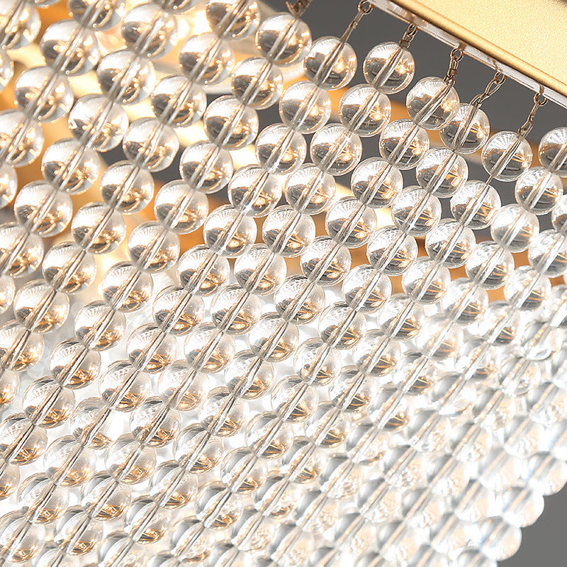 Accesorio de iluminación de lámpara de domo Postmoderna hilo de cristal 5/6 luces doradas lámpara colgante