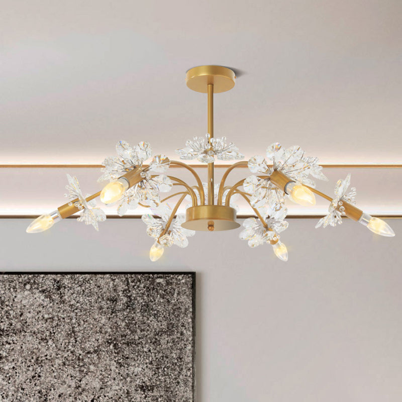 Kit de luz colgante de oro de oro posmoderna 7 cabezas de araña de cristal luz colgante