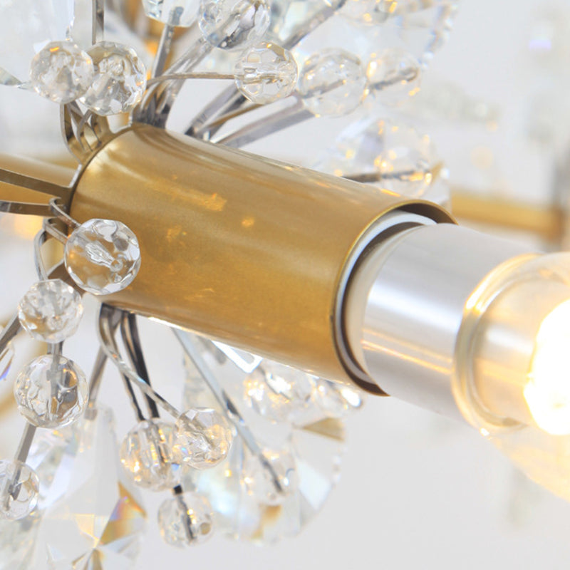 Kit de luz colgante de oro de oro posmoderna 7 cabezas de araña de cristal luz colgante