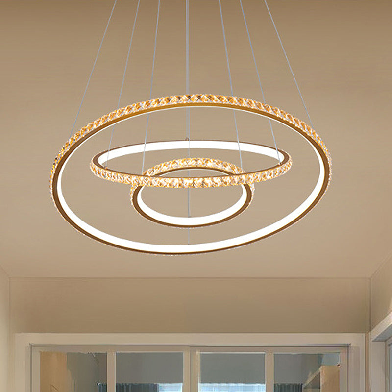 Lampada lampadina a 3 livelli Light Aibrowture Modern Crystal Gold Gold Soffio Light in 3 colori/Inner Calda esterna bianca esterna/Interna Bianca Calda esterna