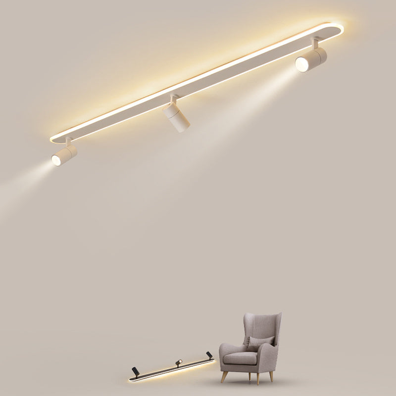 Zeitgenössische LED-Deckenleuchte, lineare Deckenleuchte mit Metallschirm