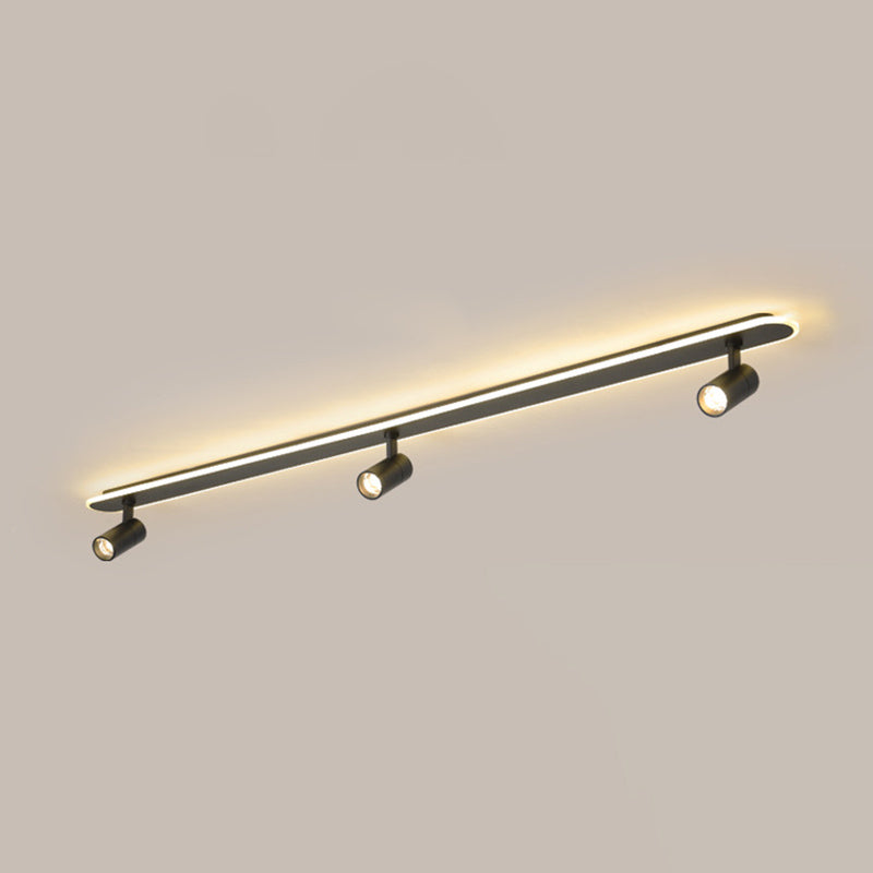 Zeitgenössische LED-Deckenleuchte, lineare Deckenleuchte mit Metallschirm