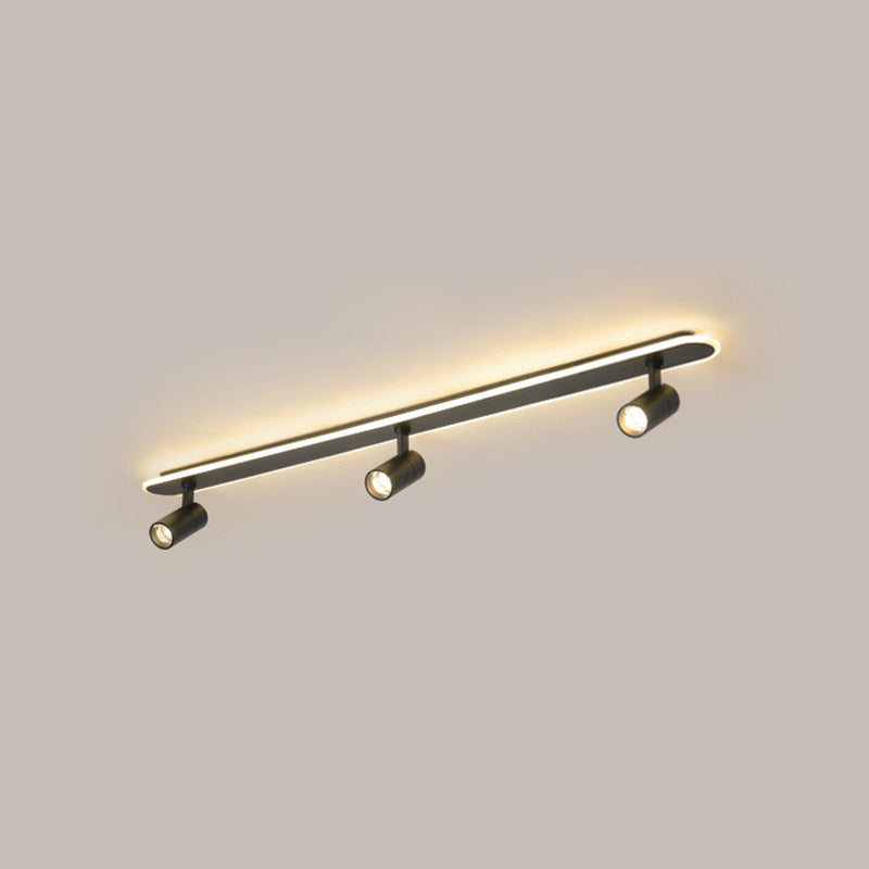 Zeitgenössische LED-Deckenleuchte, lineare Deckenleuchte mit Metallschirm