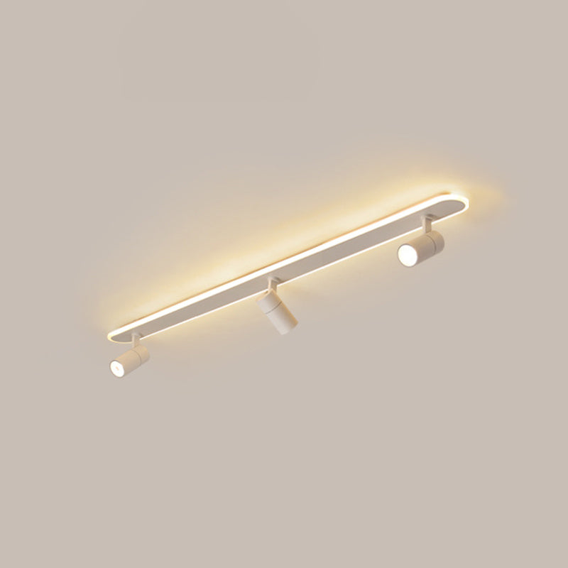 Zeitgenössische LED-Deckenleuchte, lineare Deckenleuchte mit Metallschirm