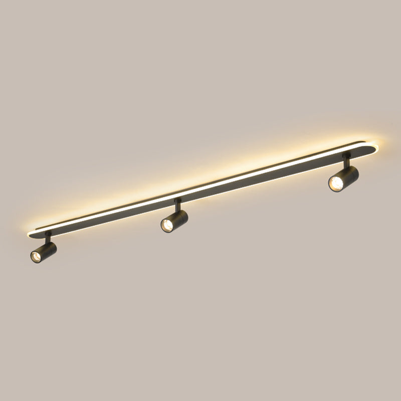 Zeitgenössische LED-Deckenleuchte, lineare Deckenleuchte mit Metallschirm