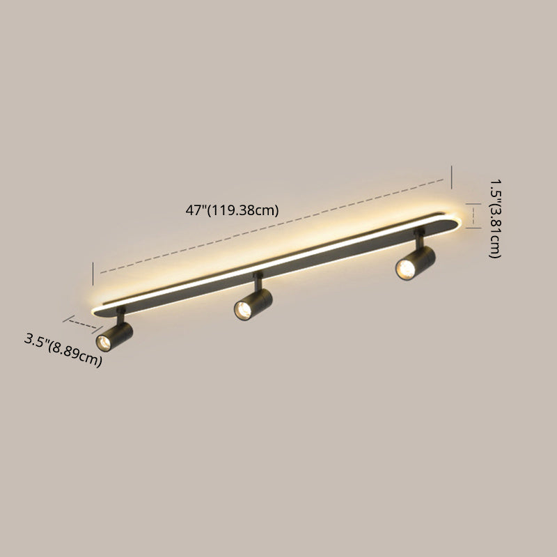 Zeitgenössische LED-Deckenleuchte, lineare Deckenleuchte mit Metallschirm